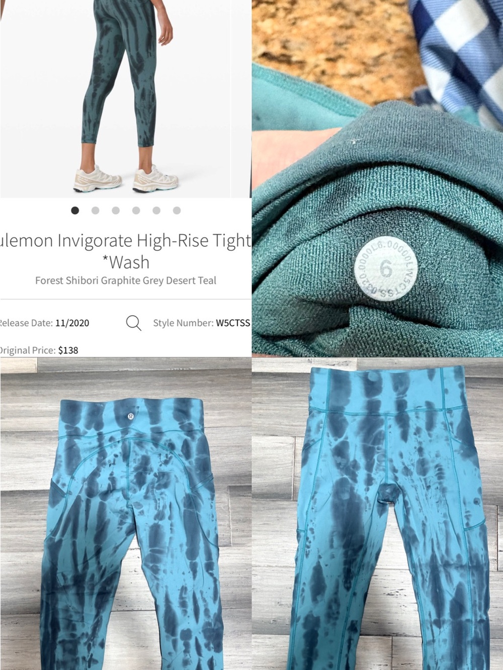 lululemon athletica Teal Tie-Dye High-Rise Leggings